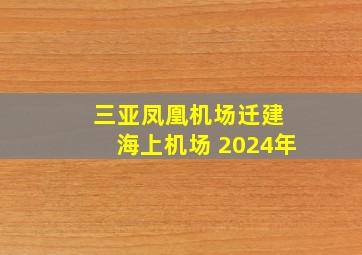 三亚凤凰机场迁建 海上机场 2024年